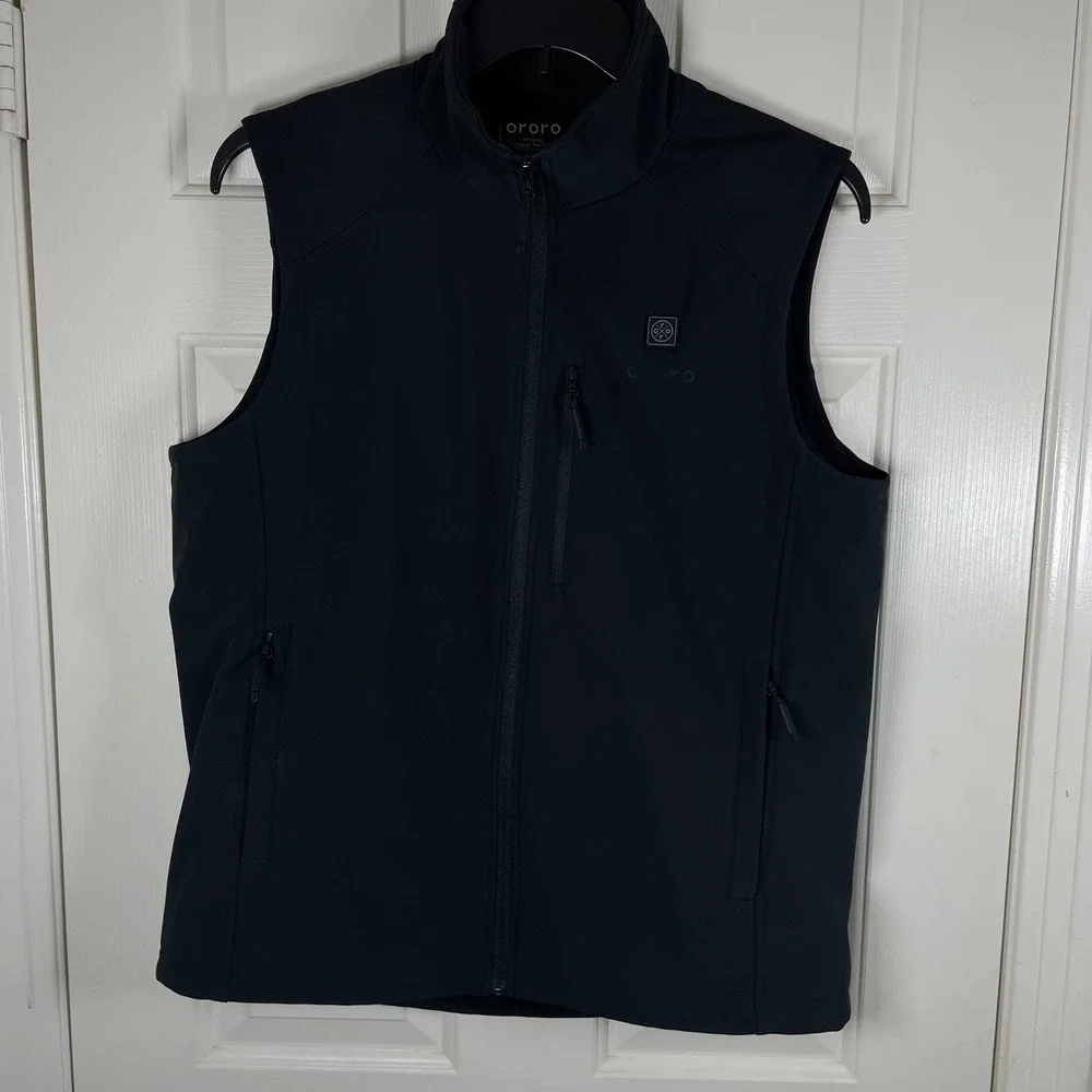 Ororo Mens Heated Softshell Vest Black Size Medium No Battery Included Full Zip